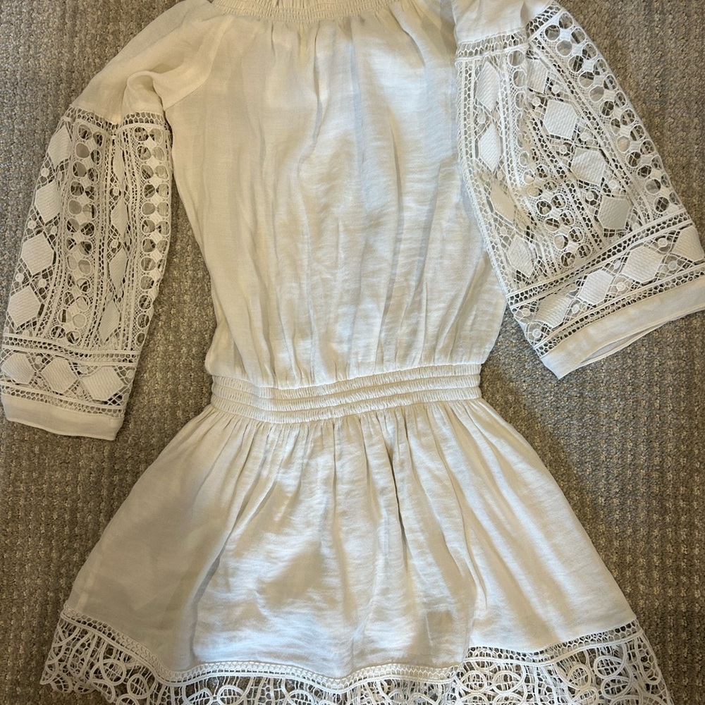 Ramy brook women's white linen mini dress